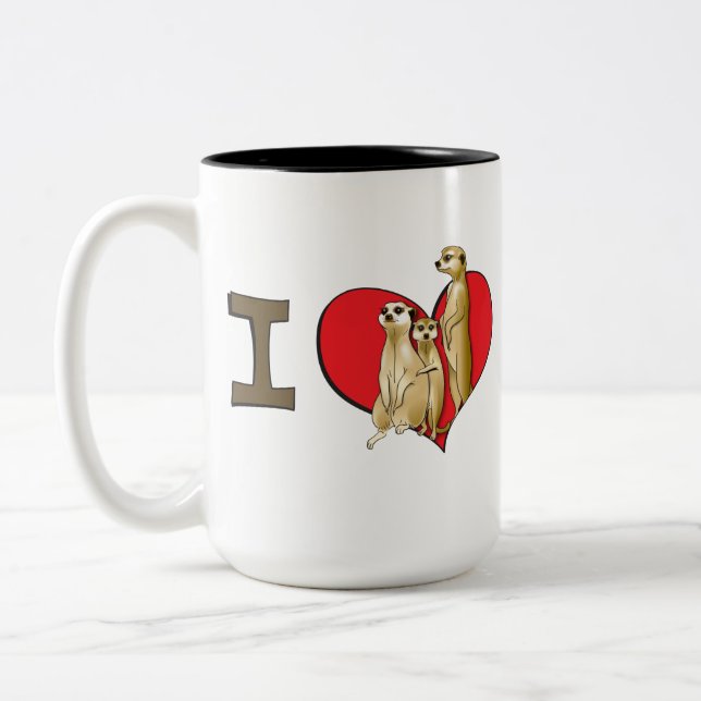 Mig hjärtameerkats Två-Tonad mugg (Vänster)
