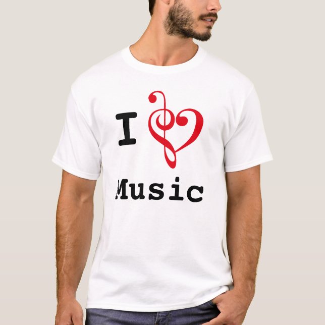 Mig hjärtamusik (original- stil) tee shirt (Framsida)