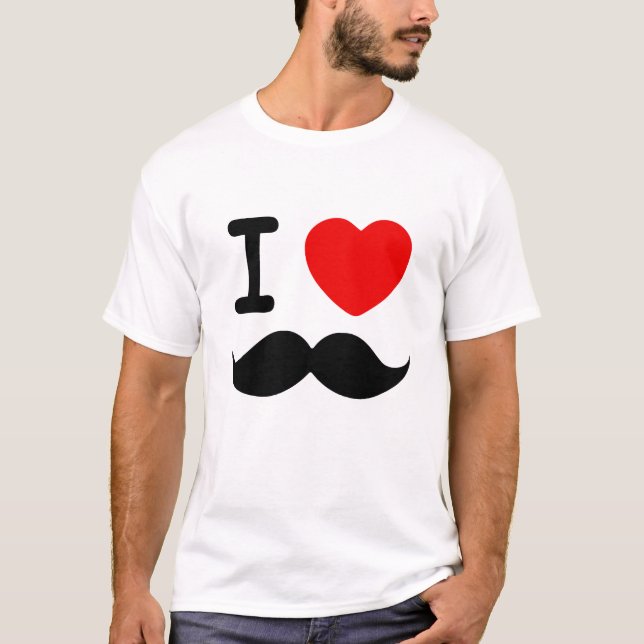 Mig hjärtamustascher tee shirt (Framsida)