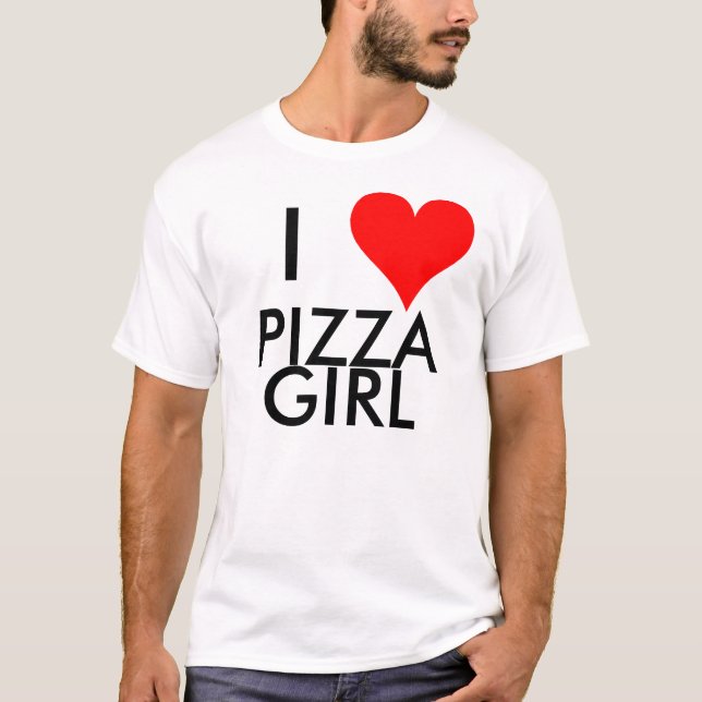Mig hjärtaPizzaflicka Tee Shirt (Framsida)