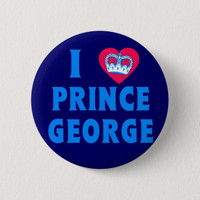 MIG HJÄRTAPRINCE GEORGE med hjärta och kronan Knapp (Framsida)
