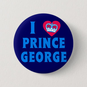 MIG HJÄRTAPRINCE GEORGE med hjärta och kronan Knapp