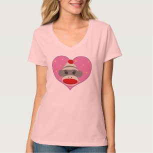 Mig hjärtasock monkeyT-tröja T Shirt