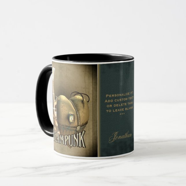 Mig hjärtaSteampunk personlig mugg (Framsida vänster)