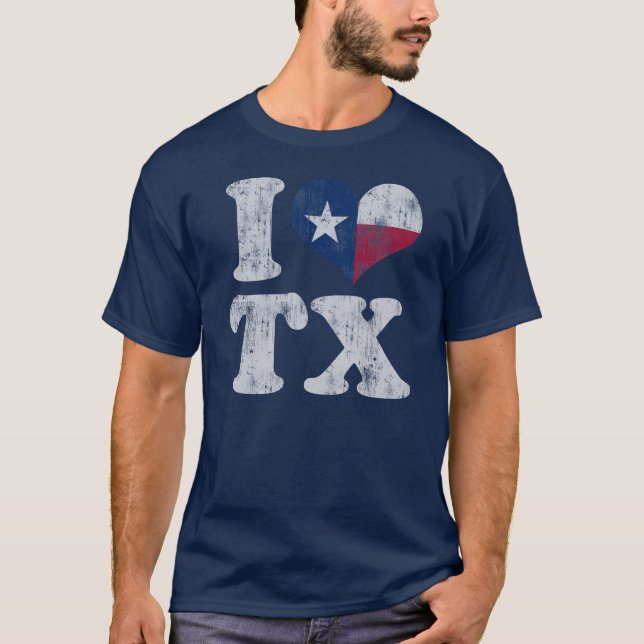 Mig hjärtaTexas flagga TX Tee Shirt (Framsida)