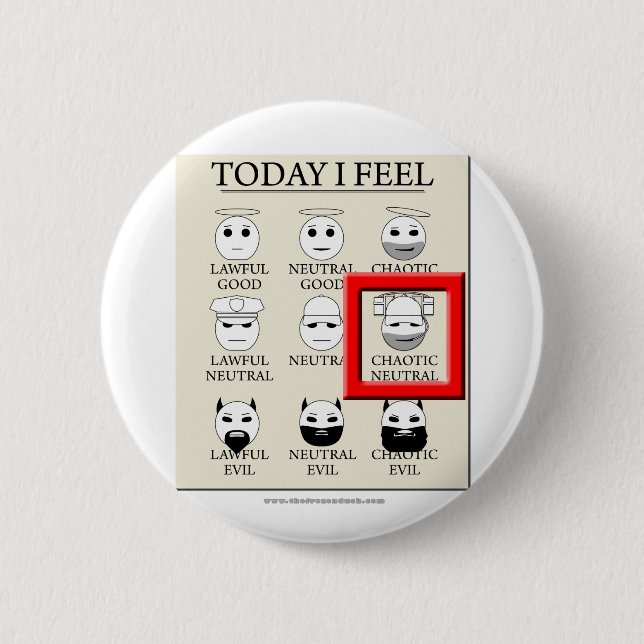 Mig i dag kaotisk neutralt för känselförnimmelse knapp (Framsida)