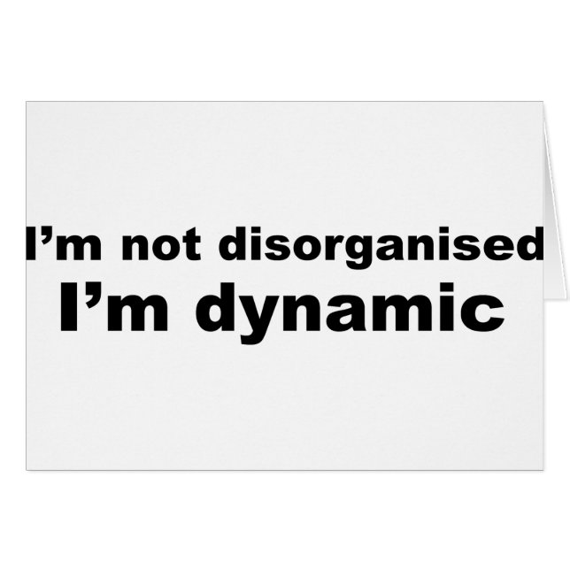 Mig inte-disorganised förmiddag, dynamisk hälsningskort (Framsidan Horizontal)