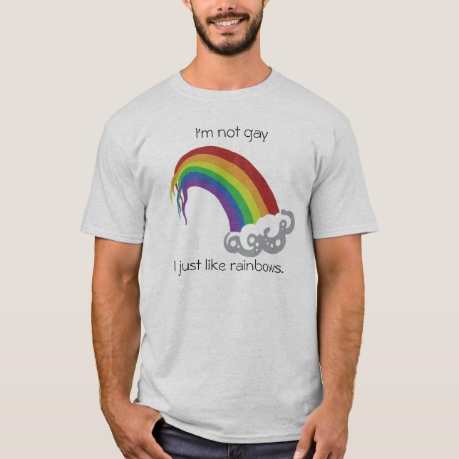 Mig inte glad förmiddag, lika rainbows. för I T-shirt (Framsida)