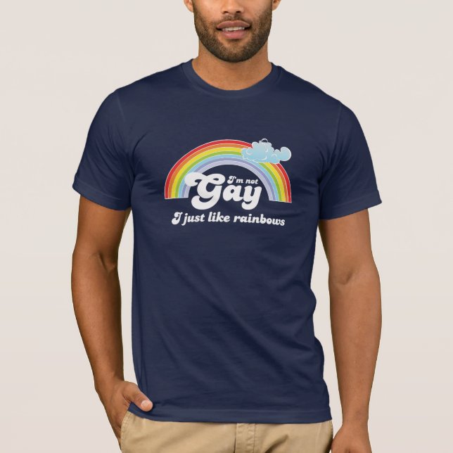 Mig INTE GLAD förmiddag, LIKA REGNBÅGAR för I Tee Shirt (Framsida)