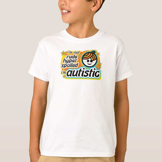 Mig inte ohyfsad förmiddag…, Mig autistic Tee Shirt (Framsida)