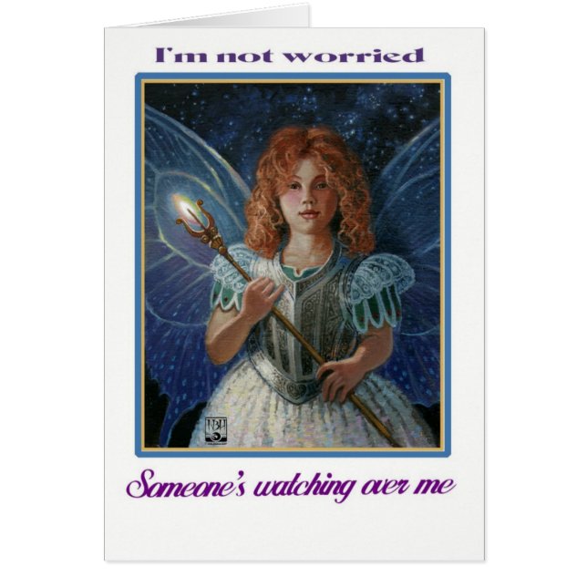 Mig inte-oroad förmiddag, någon som håller ögonen hälsningskort (Framsidan)