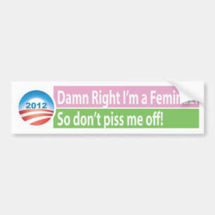 Mig ja förmiddag en Feminazi! Bildekal