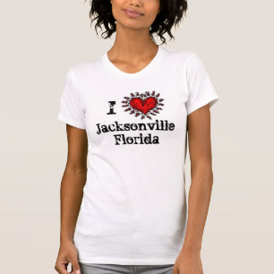 Mig Jacksonville Florida för hjärta (kärlek) T-shirt