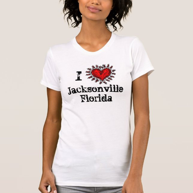 Mig Jacksonville Florida för hjärta (kärlek) T-shirt (Framsida)