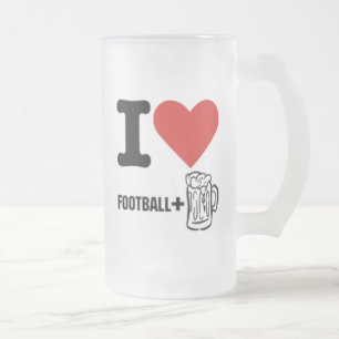 Mig kärlek-fotboll-öl frostat ölglas