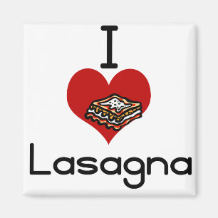 Mig kärlek-hat lasagna magnet