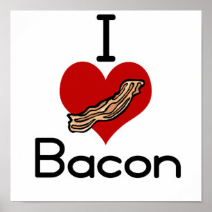 Mig kärlek-hjärta bacon poster