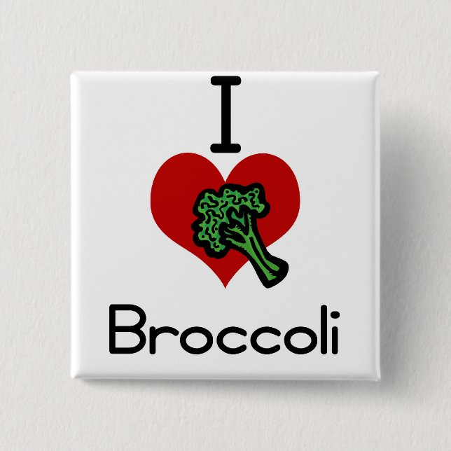 Mig kärlek-hjärta broccoli knapp (Framsida)