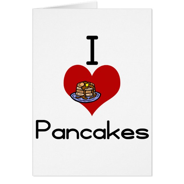 Mig kärlek-hjärta pannkakor hälsningskort (Framsidan)