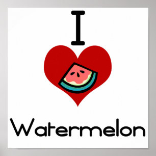 Mig kärlek-hjärta vattenmelon poster