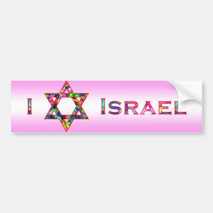 Mig (kärlek) Israel - davidsstjärna Bildekal