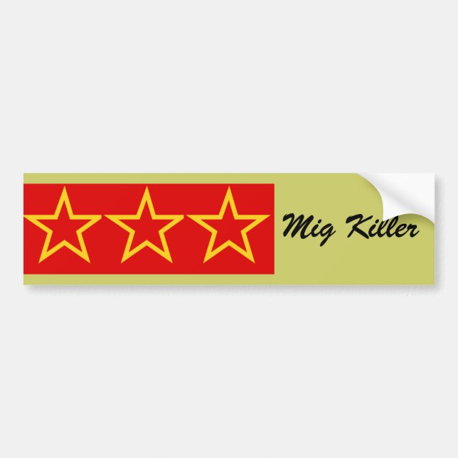 Mig Killer Ace Pilot Bumper Sticker Bildekal (Framsidan)