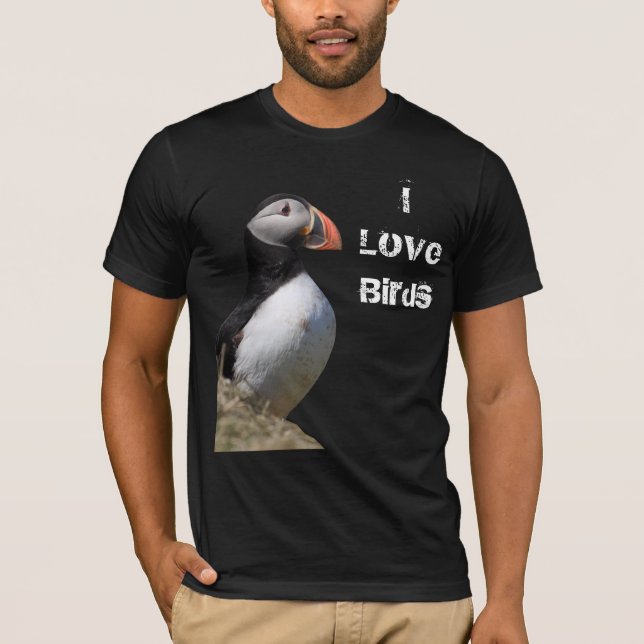 Mig love birdsPuffinskjorta T Shirt (Framsida)