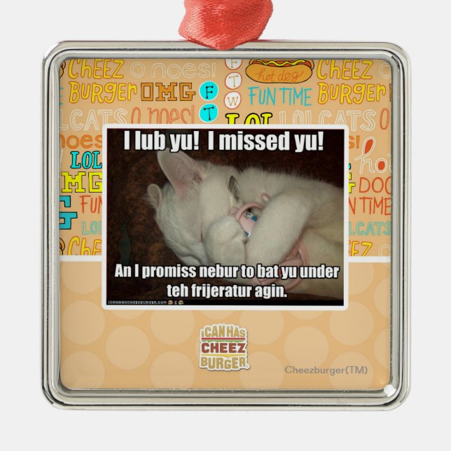 Mig lub Yu! Jag missa yu! Julgransprydnad Metall (Framsidan)