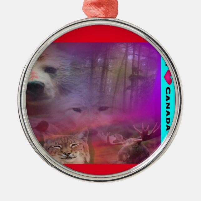 Mig Luv Kanada Julgransprydnad Metall (Framsidan)