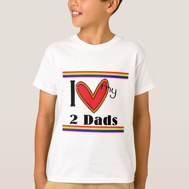 Mig luv min 2 pappor tee shirt (Framsida)