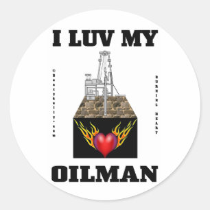 Mig Luv min Oilman, oilfieldklistermärke, olja, Runt Klistermärke