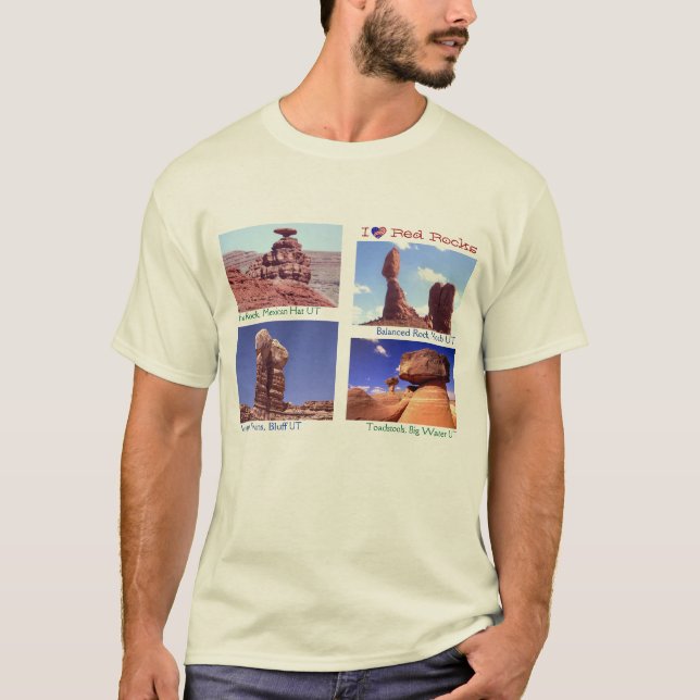 Mig Luv röda stenar Tee (Framsida)