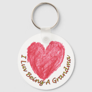 Mig Luv som är en mormor Keychain Nyckelring