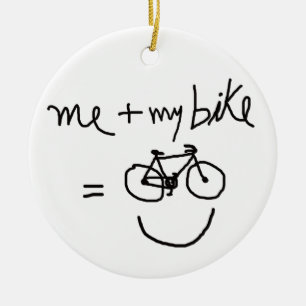 mig & min cykel = lycka julgransprydnad keramik