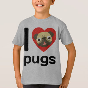 Mig mops för hjärta (kärlek) tee shirt