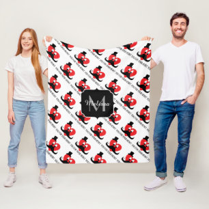 Mig mustasch dig din hjärtavalentines dayMonogram Fleecefilt