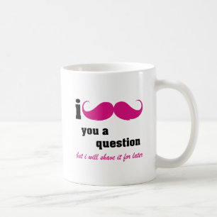 Mig mustasch dig en ifrågasätta i rosor kaffemugg