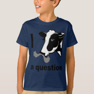 Mig mustasch dig en ifrågasätta - kohumor t shirt