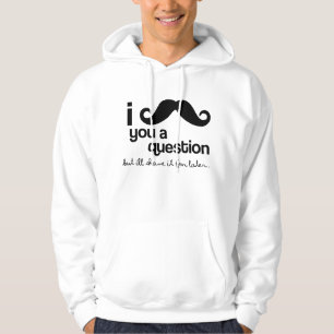 mig mustasch dig en ifrågasättahoodie sweatshirt med luva