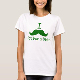 mig mustasch dig för en öl tee shirt