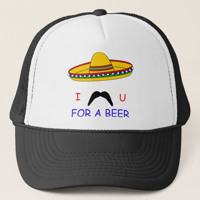 Mig mustasch dig för en ölCinco de Mayo hatt Truckerkeps (Framsida)