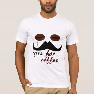 Mig mustasch dig för kaffetshirt tee
