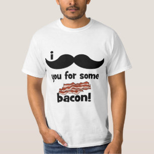 Mig mustasch dig för någon bacon t-shirt