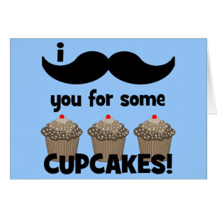 Mig mustasch dig för någon muffins hälsningskort