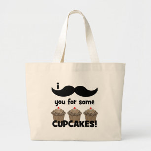 Mig mustasch dig för någon muffins jumbo tygkasse
