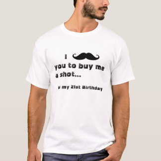 Mig mustasch dig köp mig skjuten t-shirt