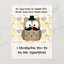 Mig mustasch dig som är min valentin helg vykort