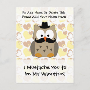 Mig mustasch dig som är min valentin helg vykort