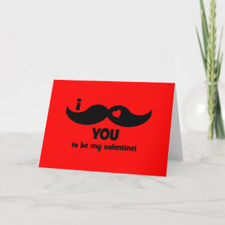 Mig mustasch dig som är min valentin! helgkort