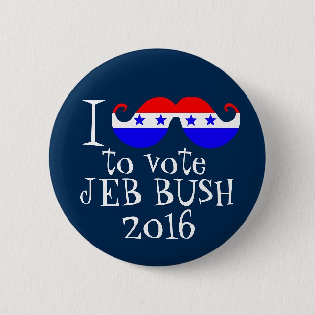 Mig mustasch dig som röstar Jeb Bush 2016 Knapp (Framsida)